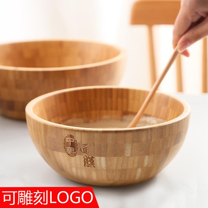 Large Solid Wood Bowl for Hair Treatments, Noodle Mixing, Salad Mixing, and Vegetable Washing