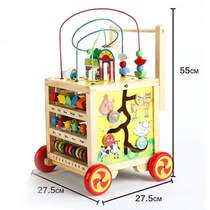 Farm happy baby tetrahedron childrens stroller solid wood treasure box hexahedron bead-wrapped educational toy baby