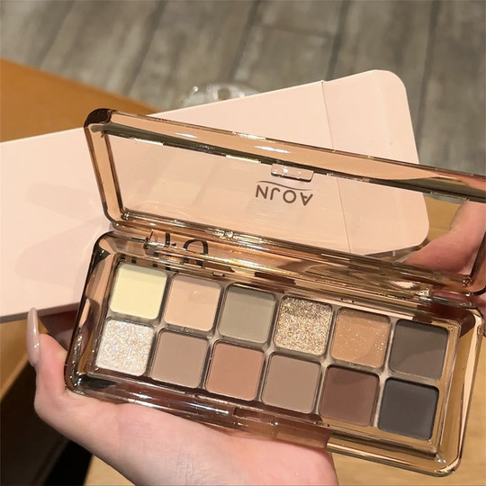 Палитра теней для век из двенадцати оттенков, цвет цементно-серый, натуральный, стойкий, устойчивый к поту, с низкой насыщенностью, очень популярный, новинка 2023 года, оригинальный продукт.