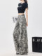 La Chapelle camouflage work jeans for women autumn 2025 new American high street straight casual wide leg pants