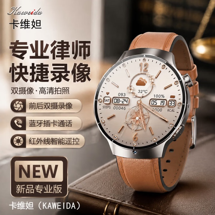 Dual-System Watch-Style Camera with Audio and Video Recording, High-Definition Camera Recorder, Portable Shooting Function Device for Women