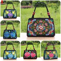 2024 new handbags for middle-aged and elderly women ethnic style embroidered bags double-sided embroidered canvas ladies handbags