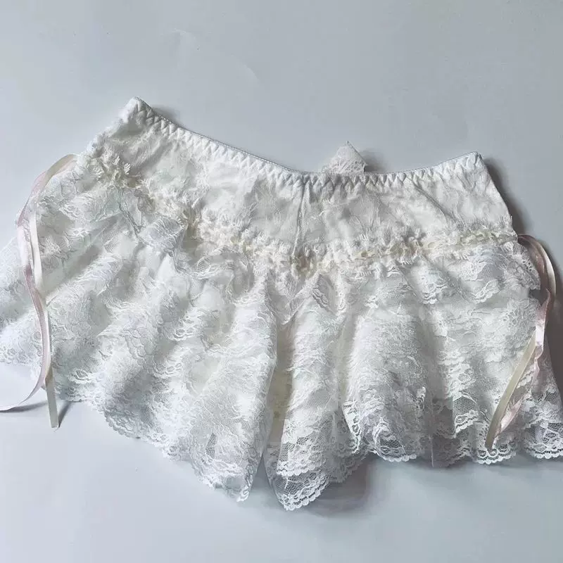Коттеджная кокетка Y2K 00s винтажные шорты для женщин, милое кружево LACE TR