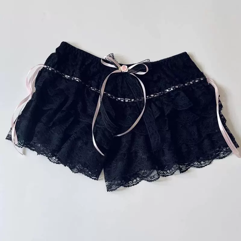 Коттеджная кокетка Y2K 00s винтажные шорты для женщин, милое кружево LACE TR