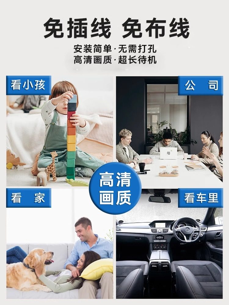 Camera Does Not Require Power, Can Be Used Remotely from a Mobile Phone, No Wifi Needed, Indoor Smart Wireless Monitoring, High-Definition Night Vision Peephole