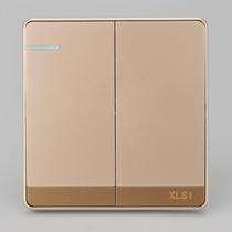 International Electrician Type 86 Champagne Gold Large Panel Switch Two-Open Multi-Control Switch Multi-Control Two-Open Midway Switch Panel
