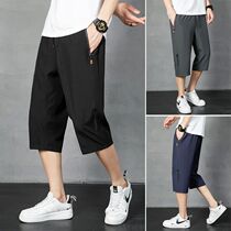 Ice Silk Mens Shorts Summer Thin Soft Cropped Pants Sports