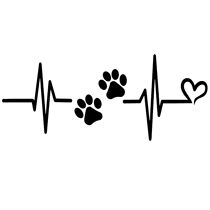 18cm 1 pcs Heartbeat Liveline Love Dog Paw Pet Theme Window