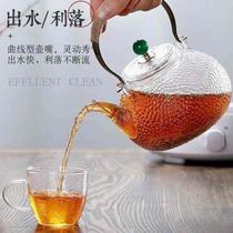 High borosilicate glass teapot hammer pattern teapot electric ceramic stove kettle copper handle handle teapot glass tea set