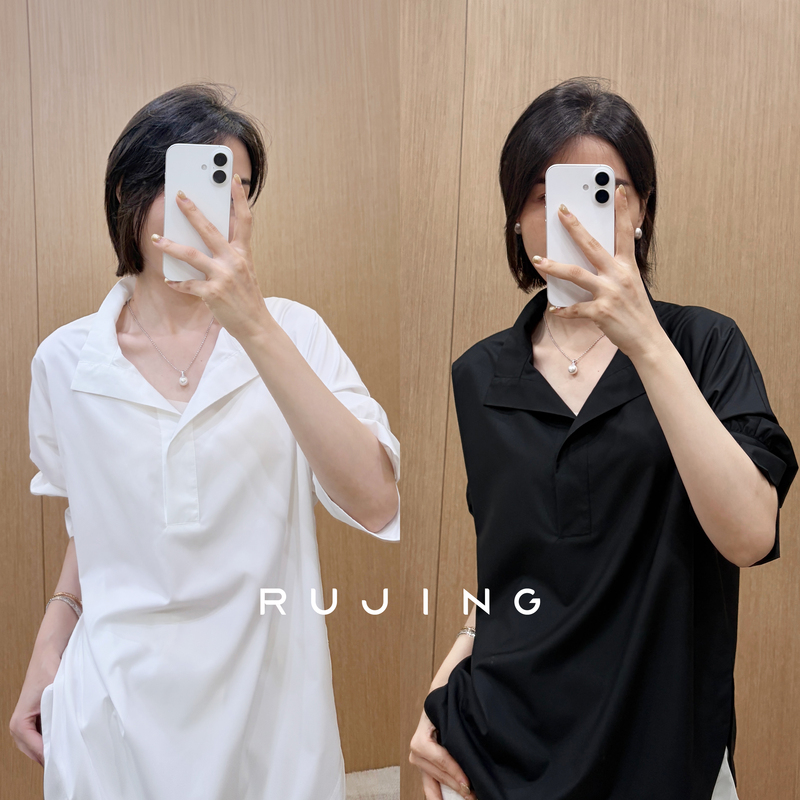 Rujing丨Black Label【Must-Have Shirt】High-End, Age-Reducing Shirt for Women, 2026 Summer, 100% Cotton Satin Shirt Rujing丨Black Label【Must-Have Shirt】High-End, Age-Reducing Shirt for Women, 2026 Summer, 100% Cotton Satin Shirt