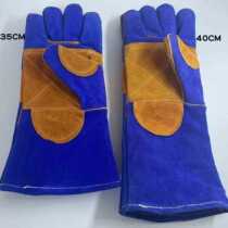 Manufacturer 35cm40cm cowhide welding gloves special protective gloves for welders wear-resistant and insulated labor protection gloves