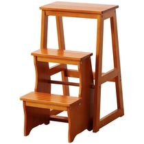 Step Stool Solid Wood Folding Ladder Chair Home Three-step C