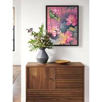 New Chinese style lotus bedroom living room hanging painting lotus leaf entrance hall good luck decorative painting tea room lotus texture mural