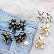 2Pcs Bear Shaped Adjustable Jean Button Waist Buckle Snap Pa