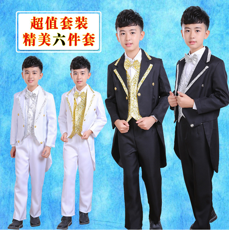 2019 Kidsren's Formal Wear Black Boys' Tuxedo Korean Style Autumn and Winter Suit Performance Host Boys' Tuxedo 2019 Kidsren's Formal Wear Black Boys' Tuxedo Korean Style Autumn and Winter Suit Performance Host Boys' Tuxedo