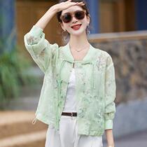 New Chinese style national style jacket for women in summer small retro print loose thin sun protection jacket outer top