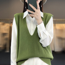 Ready stock quick delivery spring and autumn vest womens V-neck sleeveless top internet celebrity knitted outer small shawl waistcoat