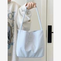 Korean mucn and ebony fashionable embroidered high elastic waterproof nylon versatile casual underarm shoulder bag for women