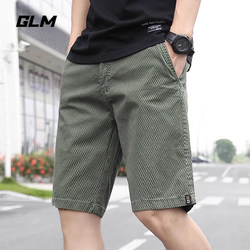 Glm Official Genuine Pure Cotton Work Shorts Men's Summer Thin Loose Straight Beach Shorts Sports Five-Point Shorts