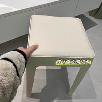 White simple soft plastic high stool square stool household stackable stool makeup stool dining table spare bench