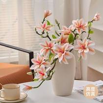Magnolia flower simulation flower new Chinese style decoration living room table flower decoration decoration indoor flower decoration advanced bionic flower