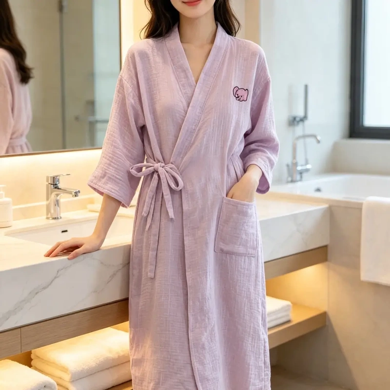 Three-Layer Air Yarn Cotton Bathrobe, Wearable Bath Skirt, Adult Absorbent Quick-Drying Home Bath Wrap, Thin Style for Home Use Three-Layer Air Yarn Cotton Bathrobe, Wearable Bath Skirt, Adult Absorbent Quick-Drying Home Bath Wrap, Thin Style for Home Use