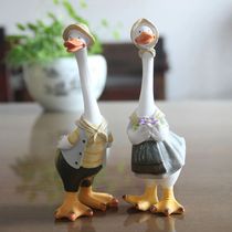 Creative Imitation Duck Figurines Personality Resin Statue F