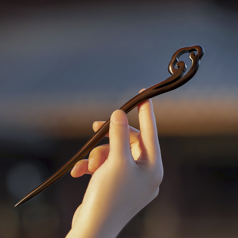 Xiangyun Ruyi Hairpin Ebony Extended Hairpin Updo Hair New Chinoiserie Modern Han Dynasty Wooden Ancient Style Hairpin Xiangyun Ruyi Hairpin Ebony Extended Hairpin Updo Hair New Chinoiserie Modern Han Dynasty Wooden Ancient Style Hairpin