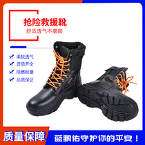 Firefighting boots leather fire-proof puncture-proof mid-cut forest rescue combat boots emergency rescue boots