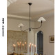 Vc1:1Griffin All-Copper American Retro Villa Dining Room Island Desk Linear Pendant Light Designer Lighting Fixture