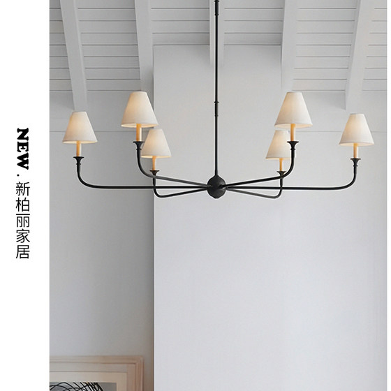 American Style Vc1:1-Piaf Simple Retro All-Copper Living Room Main Light, Vintage Villa Bedroom Dining Room Light French-Style Chandelier