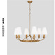 Vc1:1-Ziba American-Style Minimalist Retro Villa Dining Room and Living Room Designer-Recommended Handmade Gold Foil Chandelier