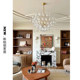 Modern American-Style Vc Chandelier with Glass Balls, All-Copper Dining Room Lamp, Cloakroom, Master Bedroom, Living Room, Villa Lobby Bubble Lamp