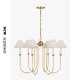 American-Style Vc1:1Lnela All-Copper Living Room and Dining Room Chandelier, French Retro Designer Villa Bedroom Lighting