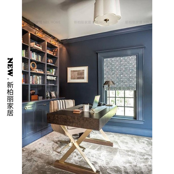 Vc1:1-Simple Scallop All-Copper American Retro Villa Dining Room Bedroom Study Entrance Ceiling Light