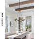 Vc1:1Choros All-Copper American-Style Simple Retro Villa Dining Room Chandelier Living Room Bedroom Designer Chandelier