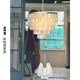 Italian Heart Shell Living Room Long Chandelier Light French Retro Creative Bedroom Study Dining Room Silver Foil Lamp