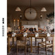 Vc1:1Griffin All-Copper American Retro Villa Dining Room Island Desk Linear Pendant Light Designer Lighting Fixture