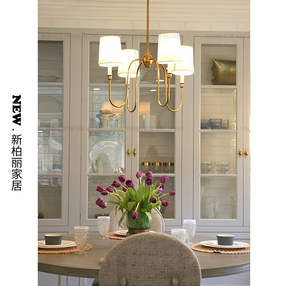 American Style Vc1:1 Living Room Pure Copper Chandelier, French Retro Dining Room, Study, Bedroom, Light Luxury Villa, Light French Style Main Light