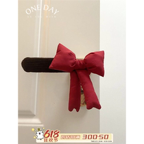 ins style bow entry door handle sheath anti-collision door handle glove protective cover girls bedroom door decoration