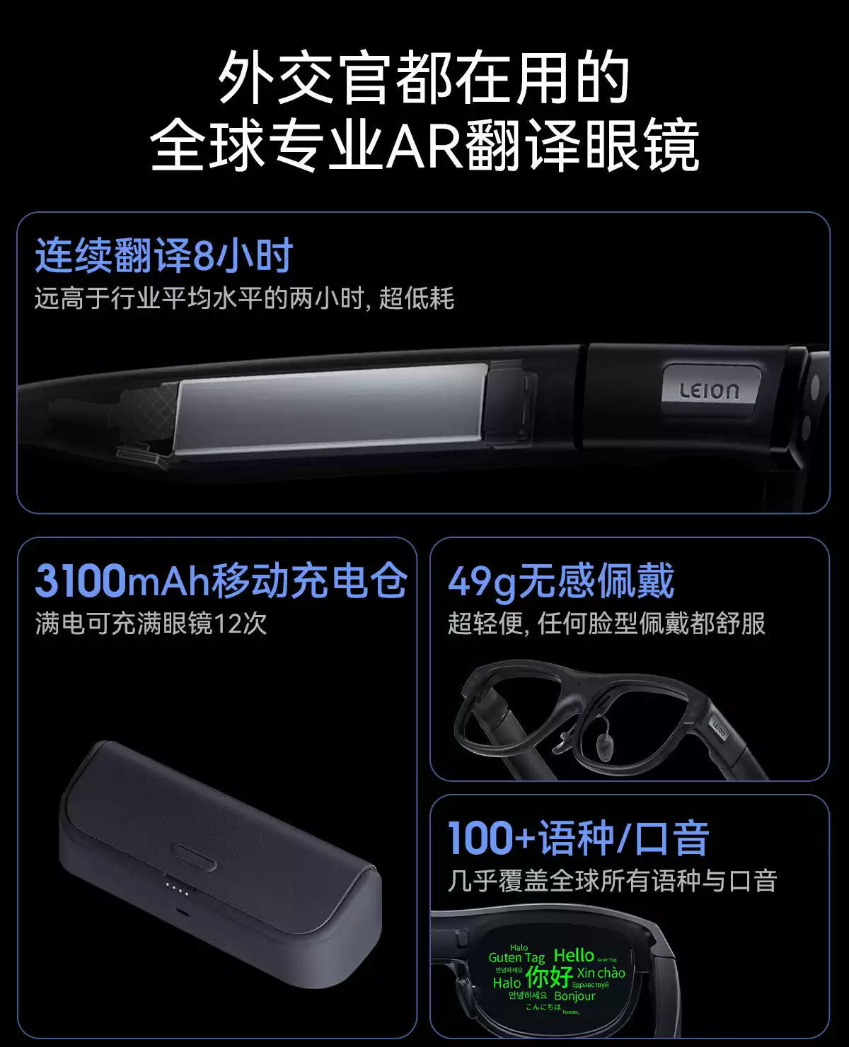 【官方正品授权】亮亮视野LEION HEY2听语者AR字幕眼镜听障人士助听老年聋人语音转文字实时显示中英翻译非VR-淘宝Taobao | 天猫 ...