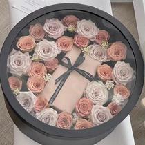 Round transparent fruit flower box rose flower bouquet packaging box birthday gift gift box wedding souvenir empty box
