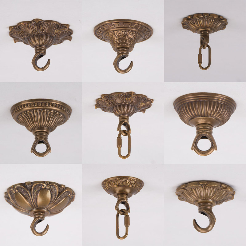 Bronze Lantern Bird Cage Hook Green Plant Flower Pot Jewelry Decorative Hook Indoor and Outdoor Brass Ceiling Hook Hook