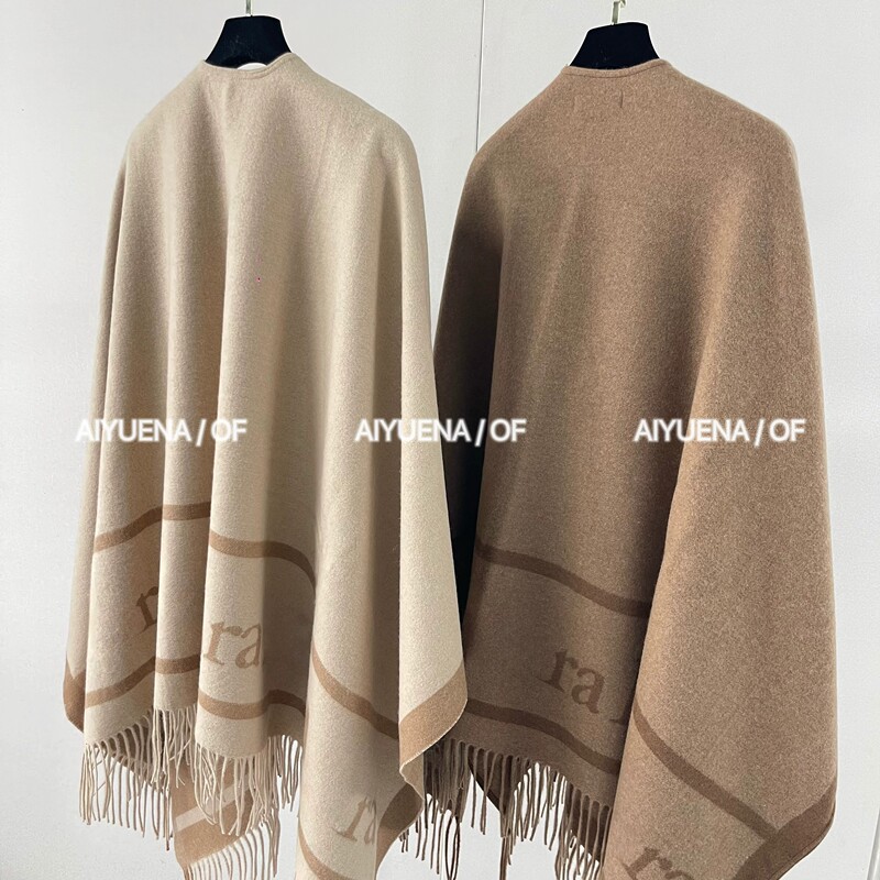 Cece 10/1 Top-Tier Version! 26S Elegant Classic Letter Jacquard Tassel Large Shawl with a Socialite Vibe Cape