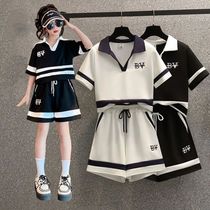 Baby Girls Clothes Set Summer New Teenage Turn Down Collar O