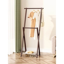 Small clothes rack bedside clothes storage rack solid wood storage rack trouser rack foyer bedroom temporary floor-standing clothes rack
