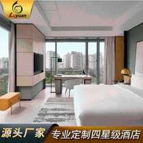 Direct sales from source manufacturers for hotel room furniture apartment express hotels solid wood single and double beds light luxury style direct sales