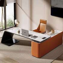 Light luxury slate desk Italian minimalist office desk and chair combination modern simple home study high-end computer desk