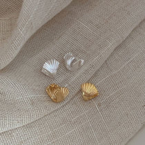 Fan Zhiqiao Korean version 925 sterling silver shell earrings simple cold style ins style earrings