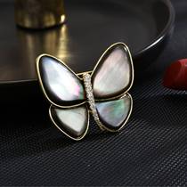 New Korean style fashion luxury butterfly brooch zircon high-end natural fritillary brooch brooch for women